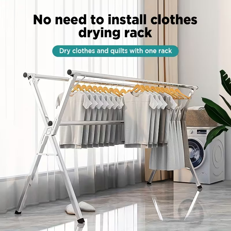 Séchoir à linge | Longueur rétractable et pliable, tailles 160.02cm et 199.9cm, métal durable, autoportant, acier inoxydable robuste, JOYBOS, séchoirs à linge