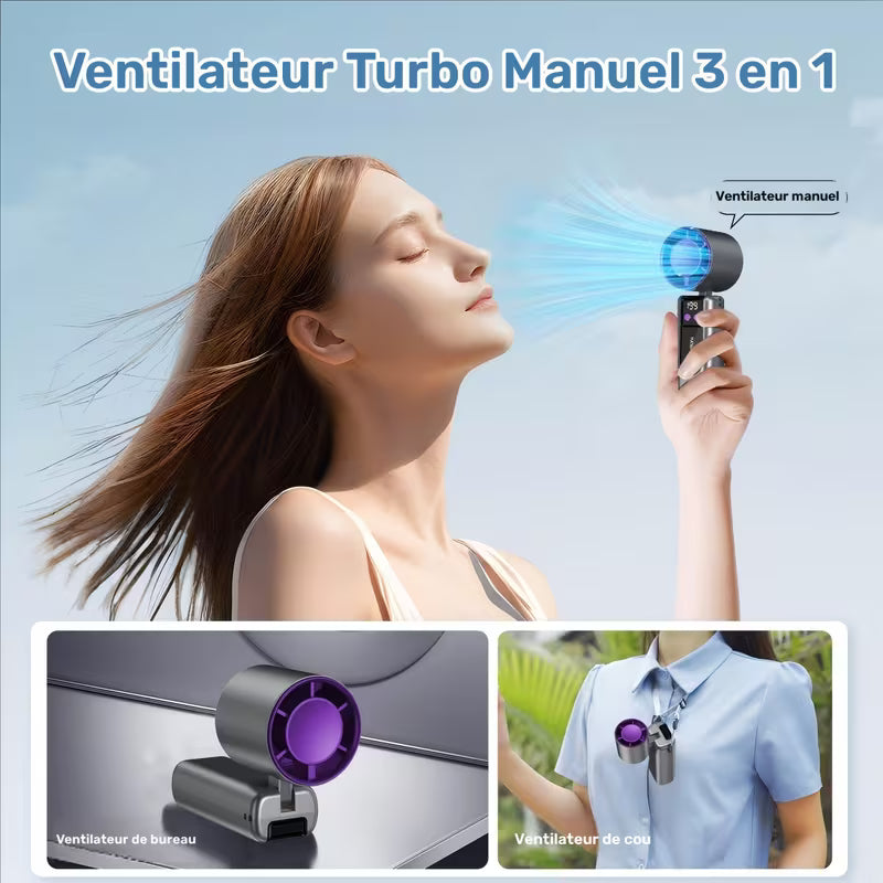 ABUDODO Mini Ventilateur Turbo Portable avec USB