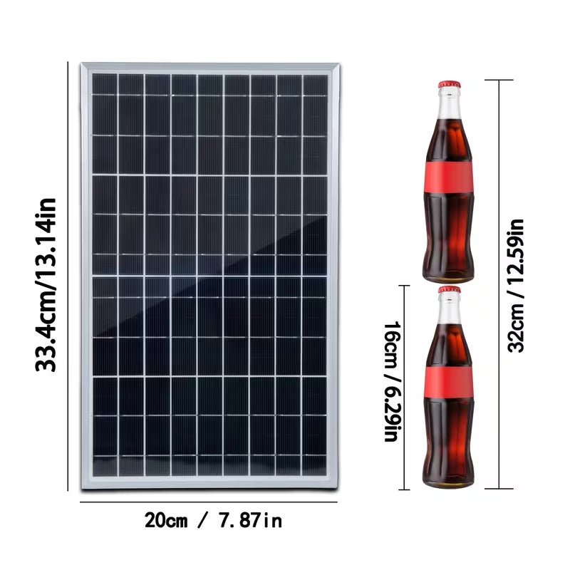 WEIHAOXI 1pc Kit de Panneau Solaire pour VR, Contrôleur 60A en Option, Interface de Sortie 12V DC, pour Alimentation Portable, Camping, Randonnée, Camping-cars, Bateaux, Téléphones Mobiles, Lampadaires, Etc.