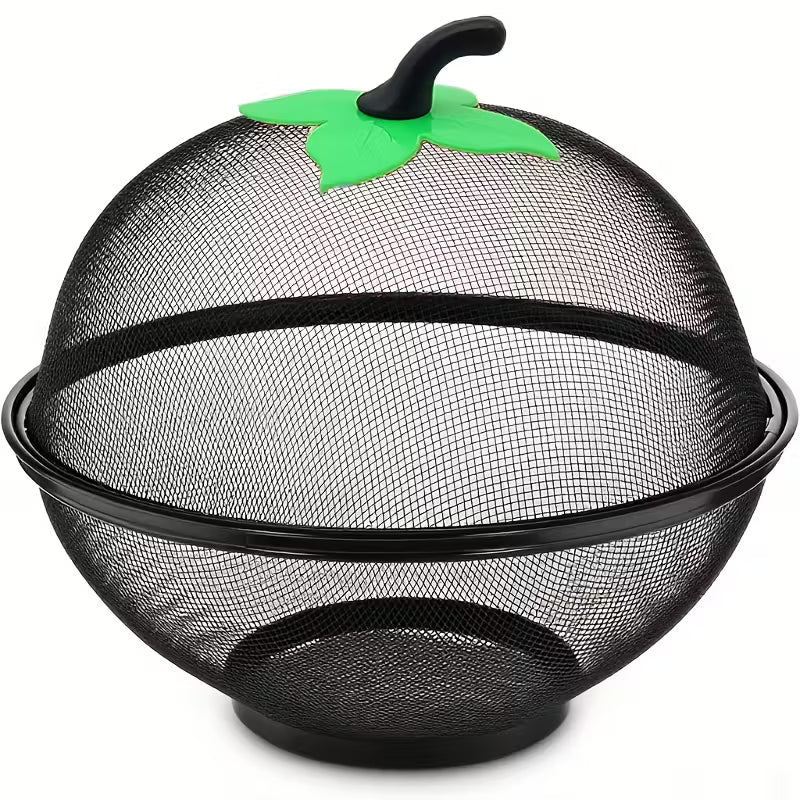 2 pièces/set Panier à Fruits en Métal Robust avec Couvercle en Maille - Design -Rouille