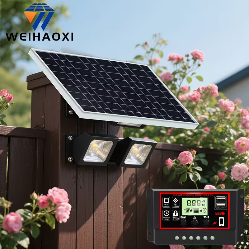 WEIHAOXI 1pc Kit de Panneau Solaire pour VR, Contrôleur 60A en Option, Interface de Sortie 12V DC, pour Alimentation Portable, Camping, Randonnée, Camping-cars, Bateaux, Téléphones Mobiles, Lampadaires, Etc.