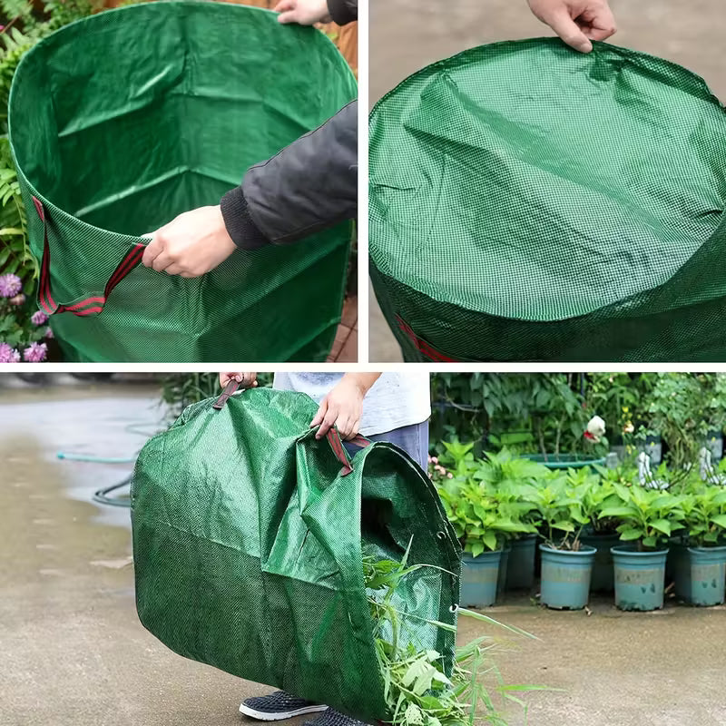 Sacs à déchets de jardin robustes avec poignées, sacs de jardin extérieurs réutilisables, sacs pliables pour feuilles, débris et collecte des déchets