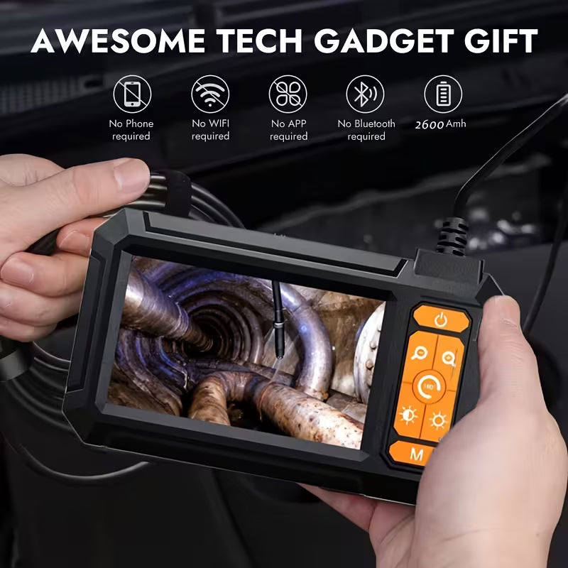Endoscope industriel haute définition 1080p P410 | Équipé d'une caméra illuminée IP67, inspection de tuyaux, réparation automobile, cadeau pour homme | Lithium
