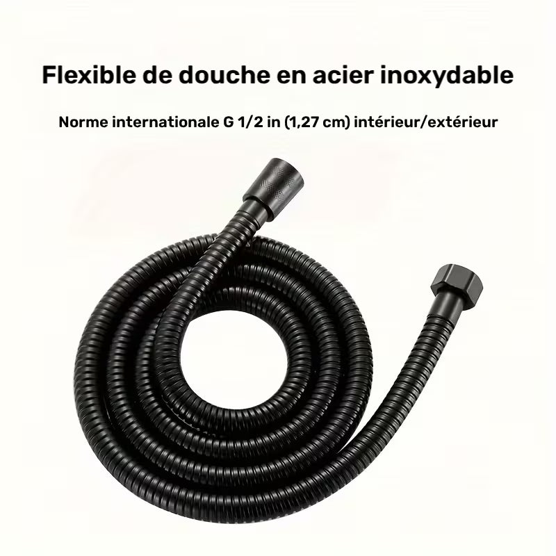 Pommeau de douche haute pression professionnel à 3 modes de pulvérisation avec tuyau de 1,5 m