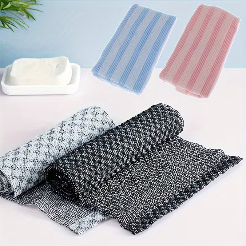 Serviette de bain exfoliante de style japonais, brosse de bain, gant de récurage pour le dos, éponge gommée exfoliante, serviette de soin quotidien pour hommes et femmes, accessoires de salle de bain