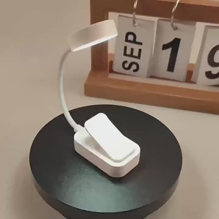 Lampe de lecture LED blanche à clip avec trois températures de couleur